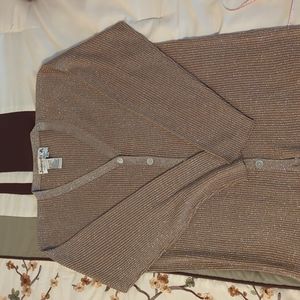 2/$10 Joseph A. Gold metallic cardigan